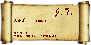Jakó Timon névjegykártya